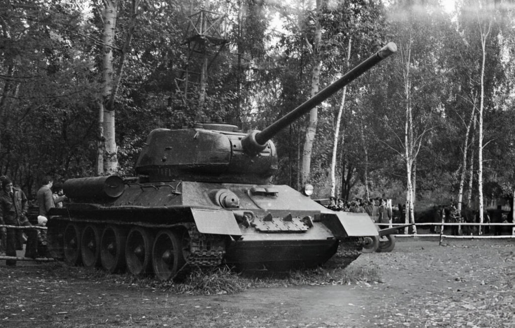 WWII tank in action during the Battle of Kursk